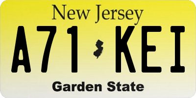 NJ license plate A71KEI