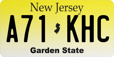 NJ license plate A71KHC