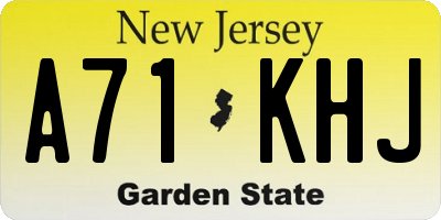 NJ license plate A71KHJ