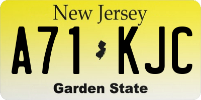 NJ license plate A71KJC