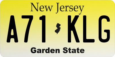 NJ license plate A71KLG