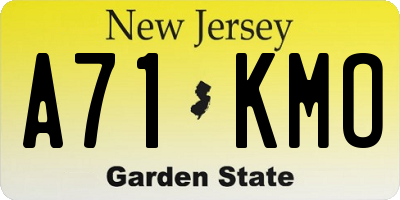 NJ license plate A71KMO