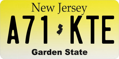 NJ license plate A71KTE