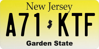 NJ license plate A71KTF