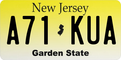 NJ license plate A71KUA