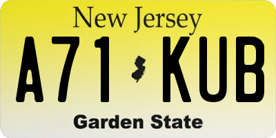 NJ license plate A71KUB