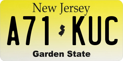NJ license plate A71KUC