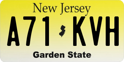 NJ license plate A71KVH