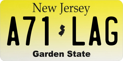 NJ license plate A71LAG