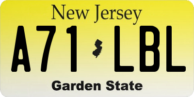 NJ license plate A71LBL