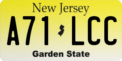 NJ license plate A71LCC