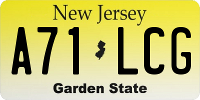 NJ license plate A71LCG