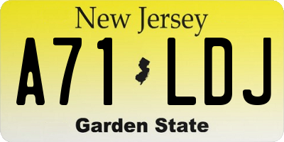NJ license plate A71LDJ