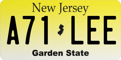 NJ license plate A71LEE