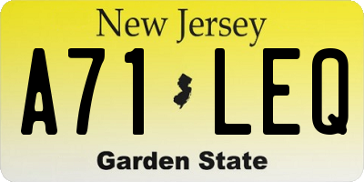 NJ license plate A71LEQ