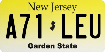 NJ license plate A71LEU
