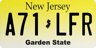 NJ license plate A71LFR