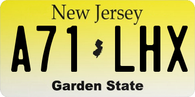 NJ license plate A71LHX