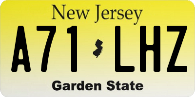 NJ license plate A71LHZ