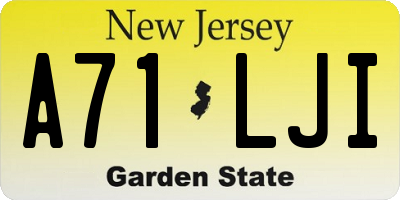 NJ license plate A71LJI