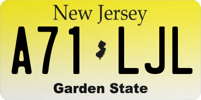 NJ license plate A71LJL
