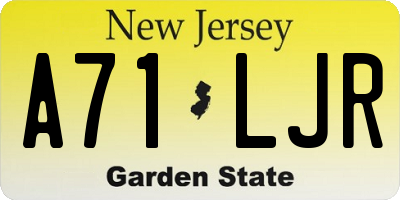 NJ license plate A71LJR