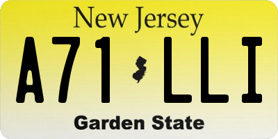 NJ license plate A71LLI
