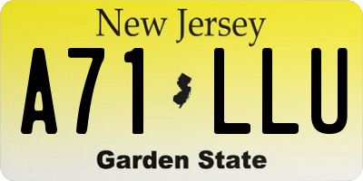 NJ license plate A71LLU