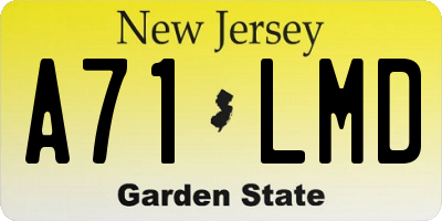 NJ license plate A71LMD