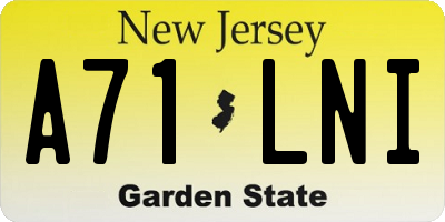 NJ license plate A71LNI