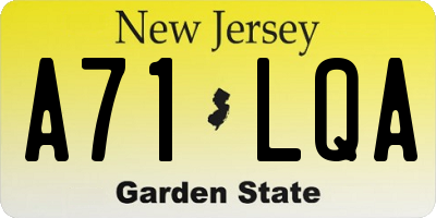 NJ license plate A71LQA