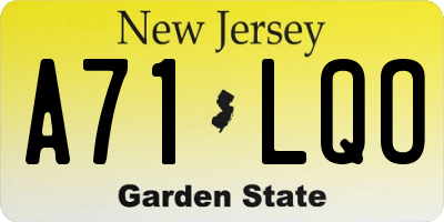 NJ license plate A71LQO