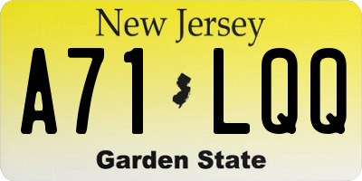 NJ license plate A71LQQ