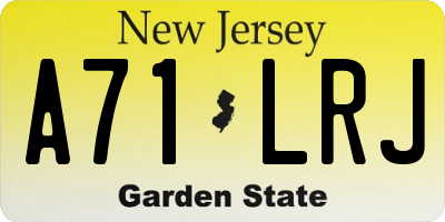 NJ license plate A71LRJ
