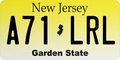 NJ license plate A71LRL