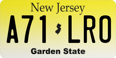 NJ license plate A71LRO