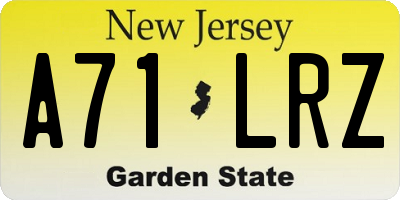 NJ license plate A71LRZ