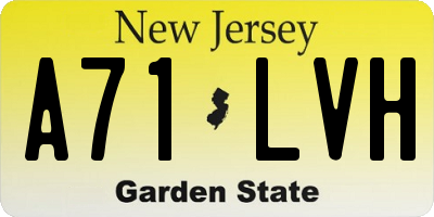 NJ license plate A71LVH