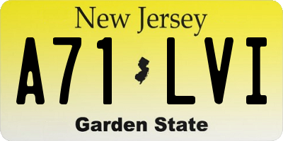 NJ license plate A71LVI