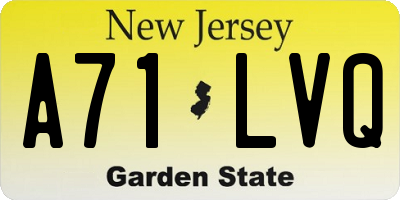 NJ license plate A71LVQ