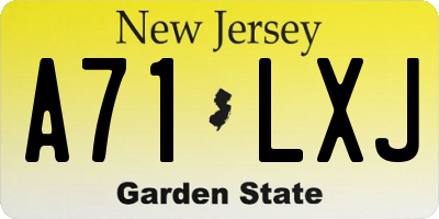NJ license plate A71LXJ