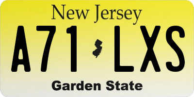 NJ license plate A71LXS
