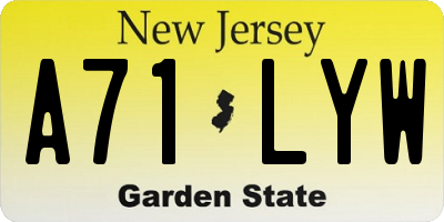 NJ license plate A71LYW