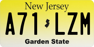 NJ license plate A71LZM