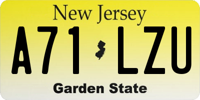 NJ license plate A71LZU