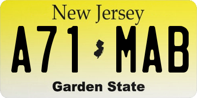 NJ license plate A71MAB