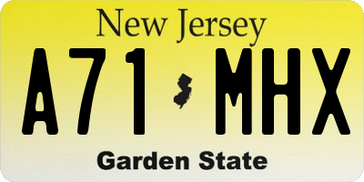 NJ license plate A71MHX