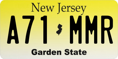 NJ license plate A71MMR