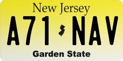 NJ license plate A71NAV