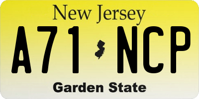 NJ license plate A71NCP
